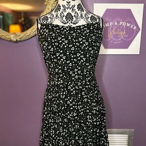 Old Navy Black Floral Midi Dress